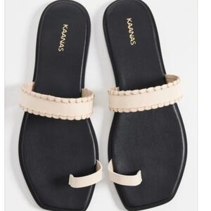 Kaanas Black and Cream Women's Sandals - Never Worn In Original Box